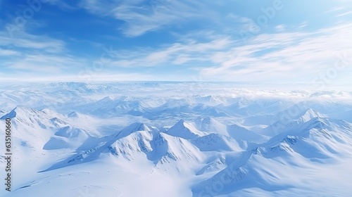 View of the snow-capped mountains.Aerial view © LELISAT