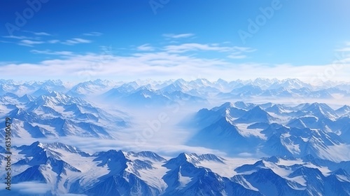 View of the snow-capped mountains.Aerial view © LELISAT