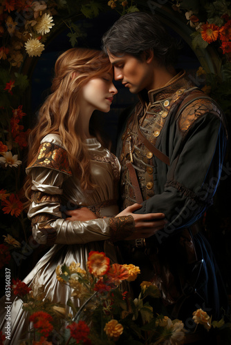 Medieval rendezvous: With faces so near, their embrace embodies the passion that deserves a spot on a romance novel's cover.