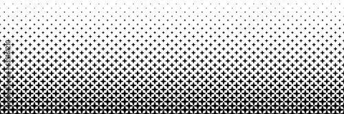 horizontal black halftone of oval cross and oval plus design for pattern and background.