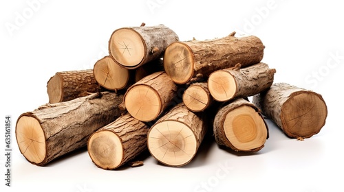 Wood trunks. Pile firewood  tree lumber  wood logs  logging twigs and wooden planks  stacked firewood material isolated on a white background