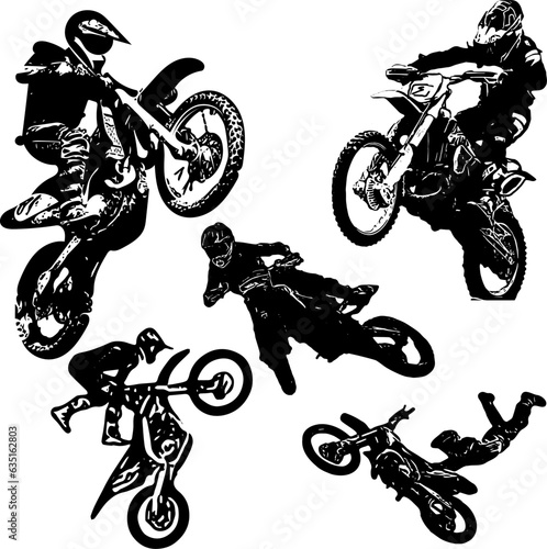 silhouettes of motocross