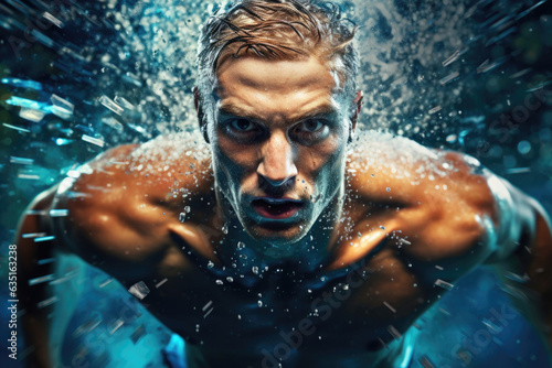 Professional male swimmer © Veniamin Kraskov
