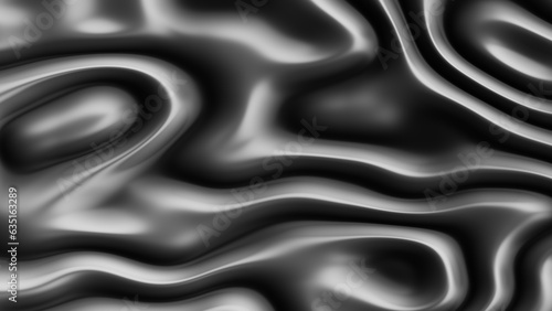 liquid metal 3d abstract background illustration, can be used to represetn fluid mercury flowing, wavy texture or psychedelic chrome displacement