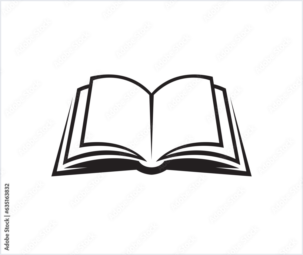 creative black open book logo vector design illustration creative black open book logo vector design illustration