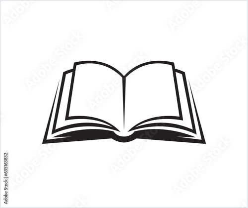 creative black open book logo vector design illustration