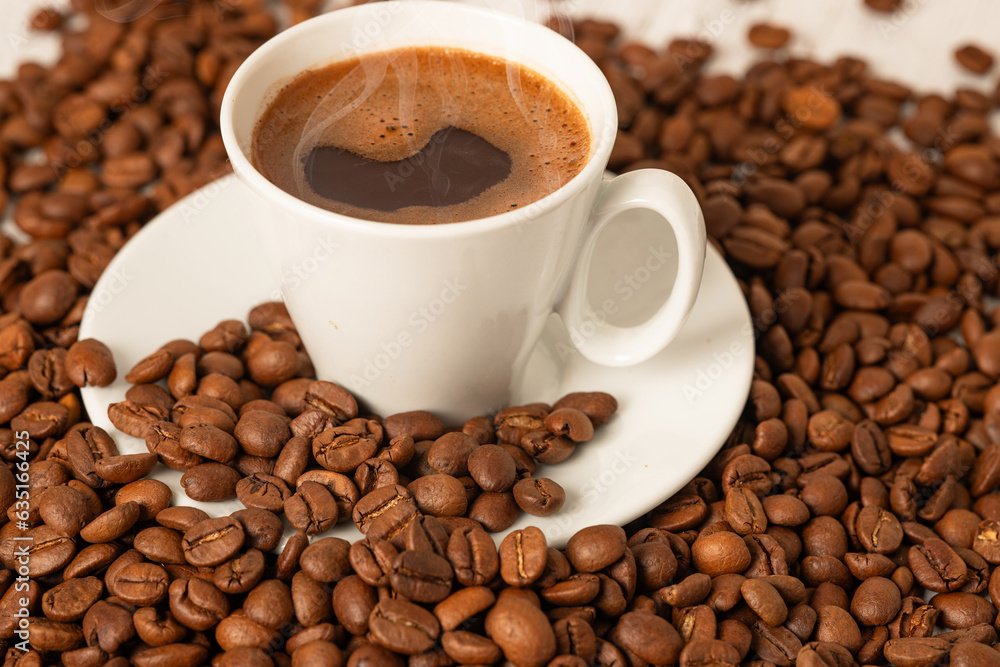 Obraz premium coffee beans and cup