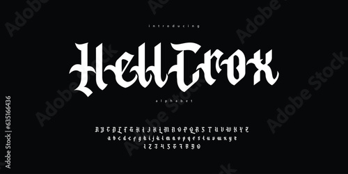 Classic Lettering Alphabet Font Typography Typeface Blackletter for Metal Demonic Rock