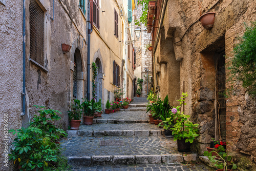 A beautiful sight in the picturesque village of Giuliano di Roma, in the Province of Frosinone, Lazio, Italy. © e55evu