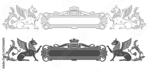 Classical plate bas relief in engraving technique