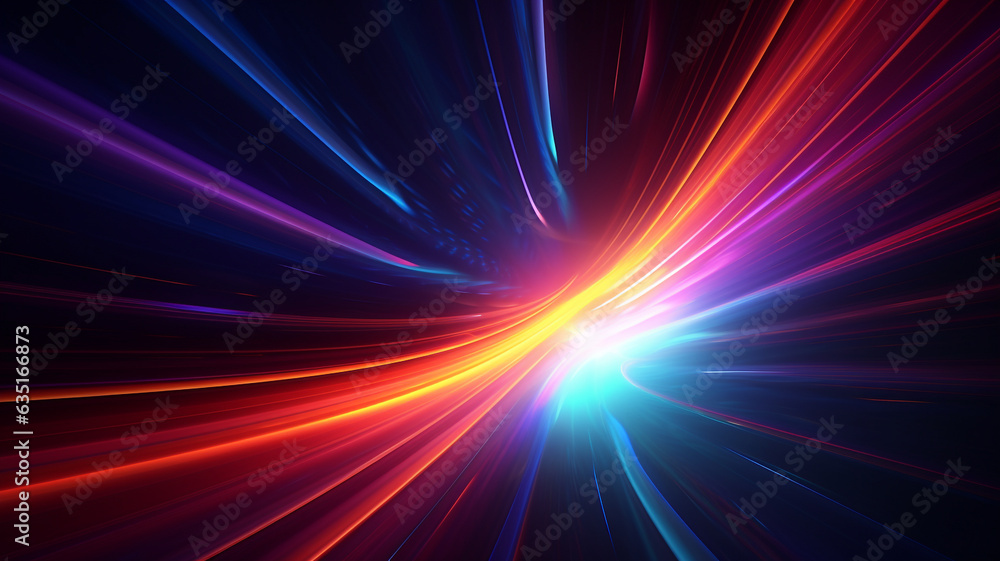 Abstract background of colorful lights and movement.