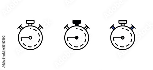 Stop Watch icon design with white background stock illustration