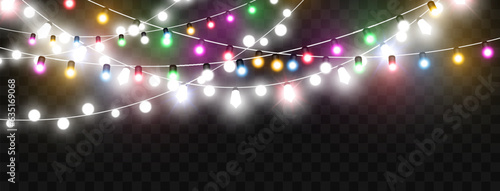 Vector illustration of a light garland on a transparent background.	
