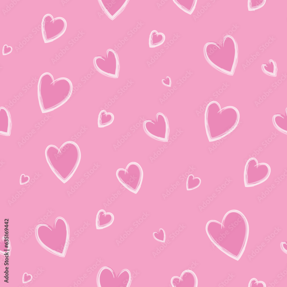 romantic hearts, symbol of love in pink. seamless pattern of abstract lines. simple background in a minimalist style. for print, social media, banner, paper. hand drawn vector art illustration. romantic hearts, symbol of love in pink. seamless pattern of abstract lines. simple background in a minimalist style. for print, social media, banner, paper. hand drawn vector art illustration.