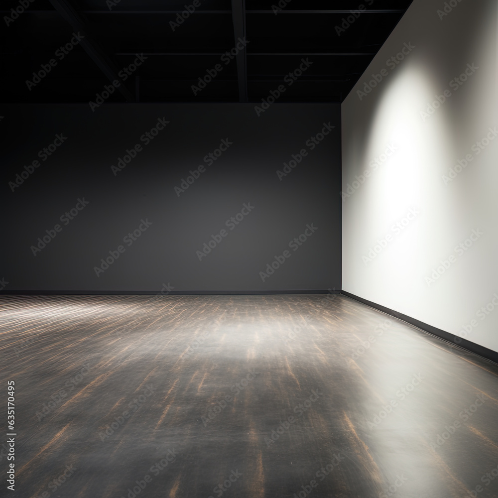 Abstract design wall room of modern interior, clean, spot lighting and spacious Abstract design wall room of modern interior, clean, spot lighting and spacious