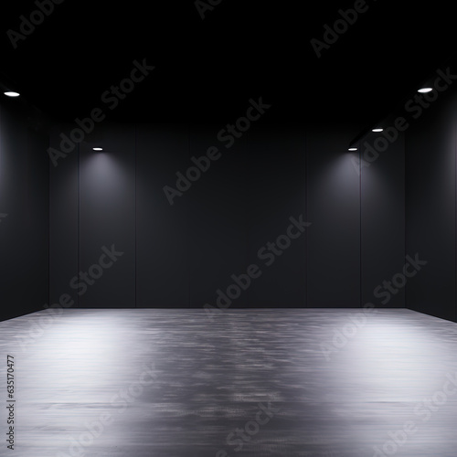 Abstract design wall room of modern interior, clean, spot lighting and spacious