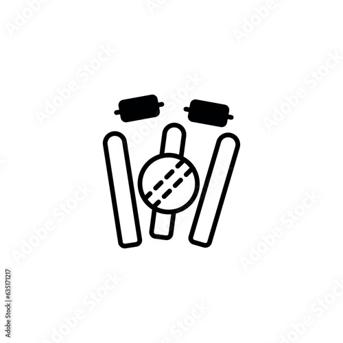 Cricket icon design with white background stock illustration
