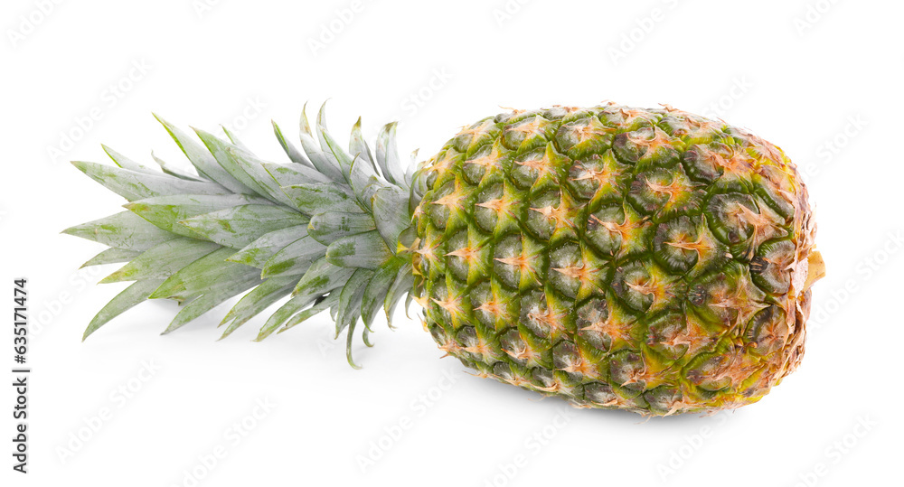 One delicious ripe pineapple isolated on white One delicious ripe pineapple isolated on white