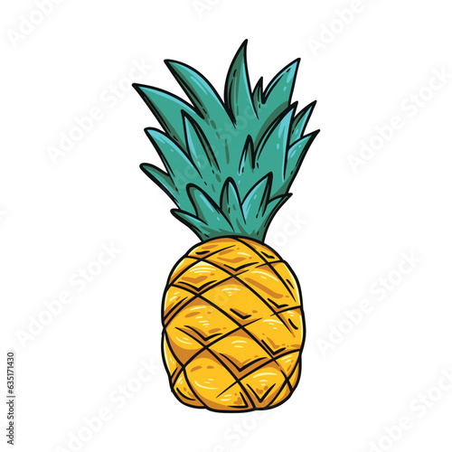 pineapple Cartoon Summer inking vintage style for T-shirt kids