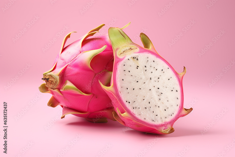 dragon fruit on pink background dragon fruit on pink background