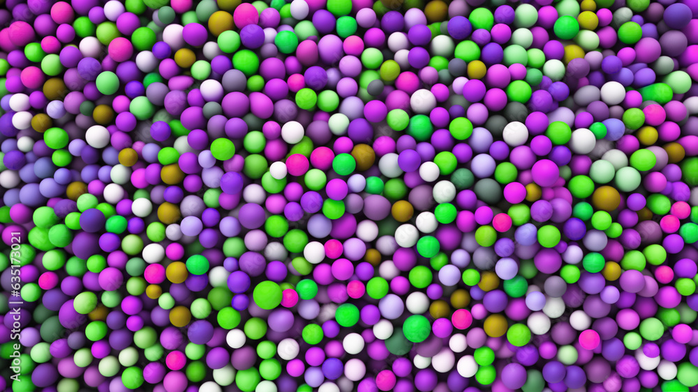 Hundreds of colorful Spheres