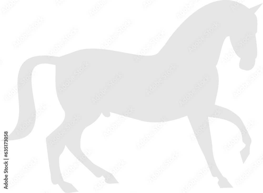 Running Horse White Silhoutte