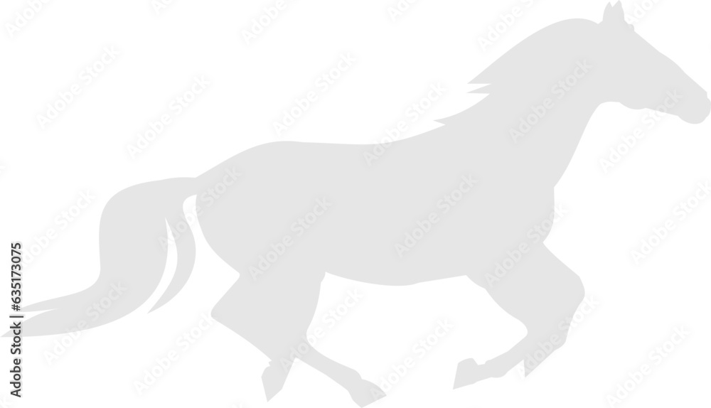 Running Horse White Silhoutte