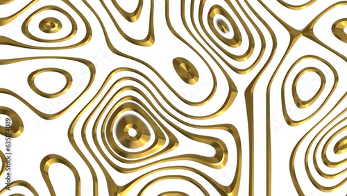 abstract background white gold metallic topographic pattern 3d render modern simple style illustration big pattern