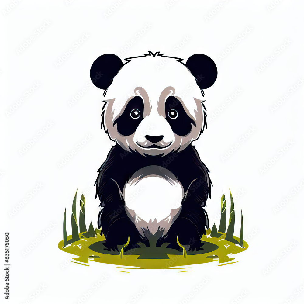 Bamboo Beauty: Cute Panda Illustration, Generative AI Bamboo Beauty: Cute Panda Illustration, Generative AI