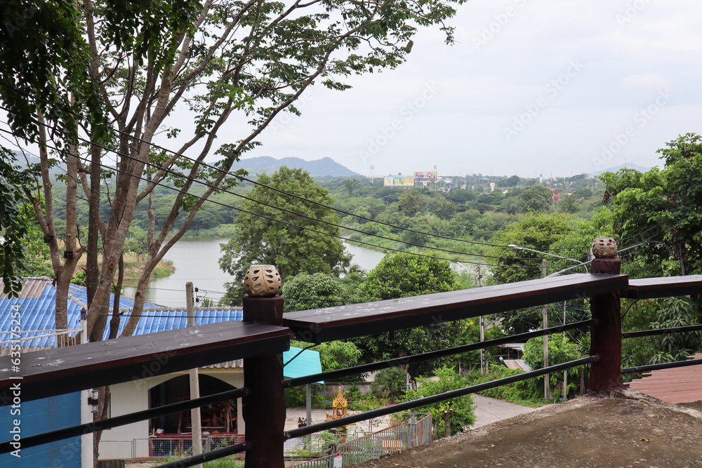 landscape view of mountain and river with cloudy sky in the morning landscape view of mountain and river with cloudy sky in the morning