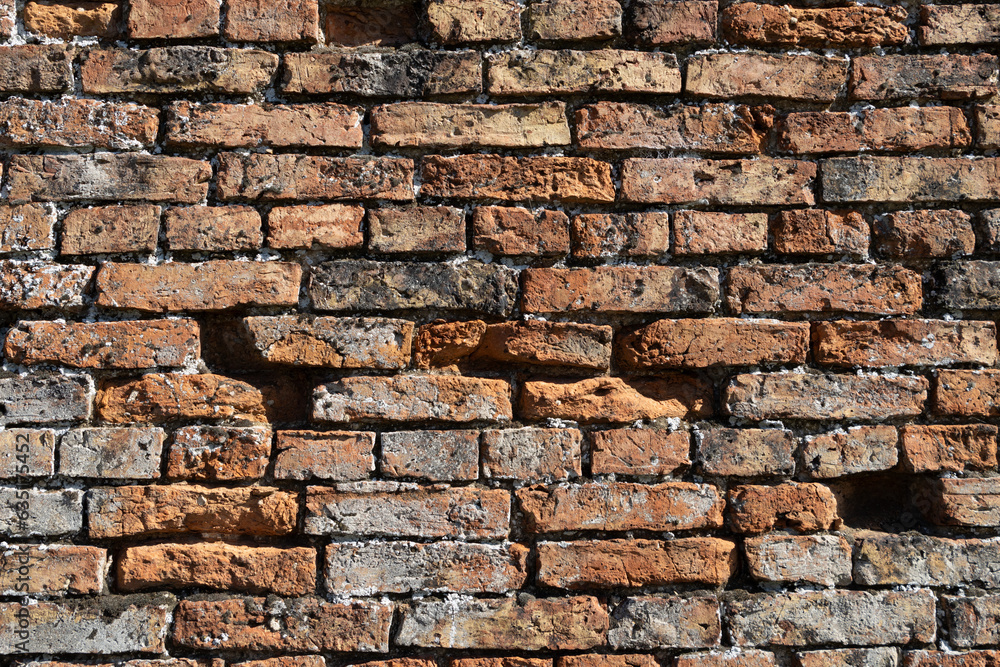 Close up of texture of a  old brick wall