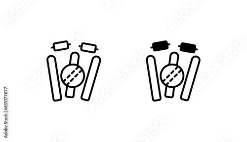 Cricket icon design with white background stock illustration