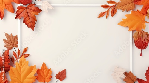 autumn decoration copy space background. top view