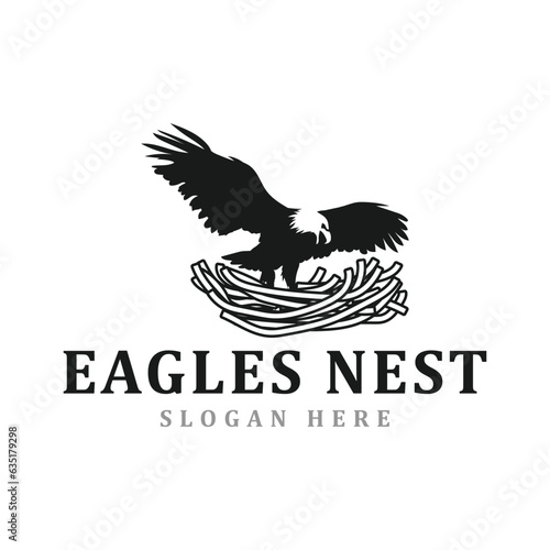 American eagles nest vector template.