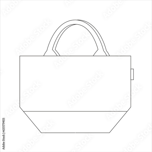 Ladies Hand Bag Parts Vector Template