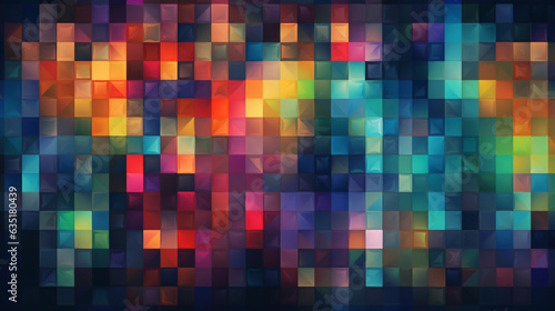 Abstract colorful pixel squares background Generative Ai