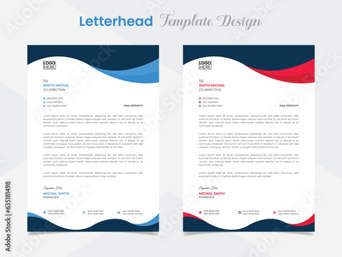modern corporate business style letterhead design template