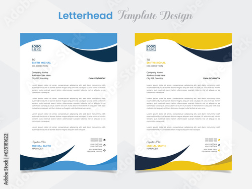 professional corporate business style letterhead design template