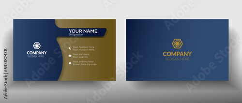 vector dark golden colour Two side illustration professional visiting card ,modern business card
template.