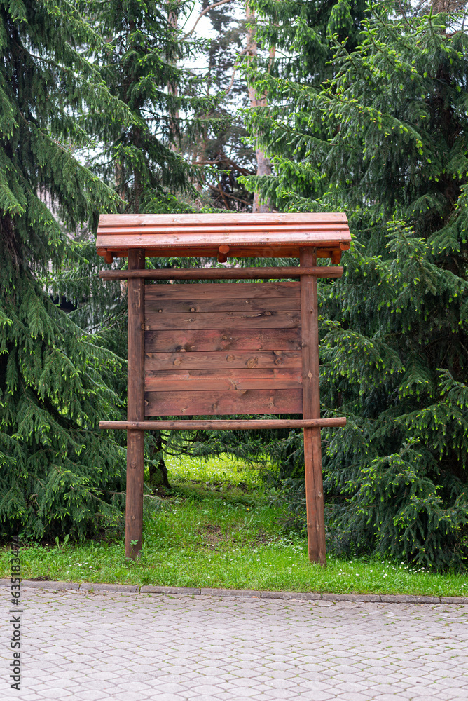 Wooden billboard for information Wooden billboard for information