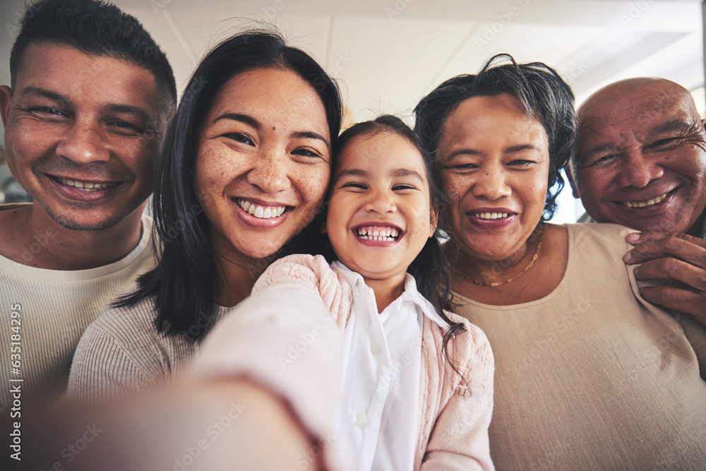 Portrait, happy or grandparents selfie with child in big family for memory or bonding together in Mexico. Dad, mom or faces of grandmother taking photo with fun grandfather, grandma or kid at home Portrait, happy or grandparents selfie with child in big family for memory or bonding together in Mexico. Dad, mom or faces of grandmother taking photo with fun grandfather, grandma or kid at home