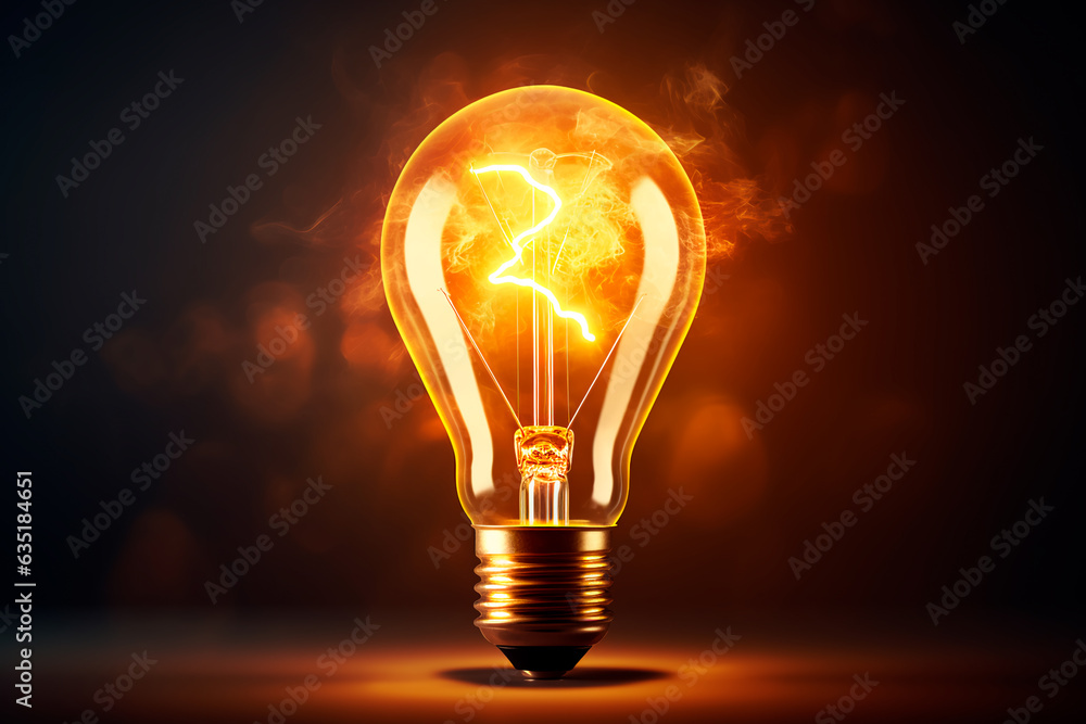 Electric incandescent lamp. Idea, energy, electricity and light concept Electric incandescent lamp. Idea, energy, electricity and light concept
