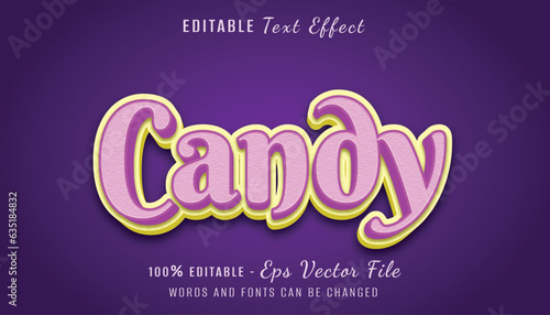 Candy 3d text effect design