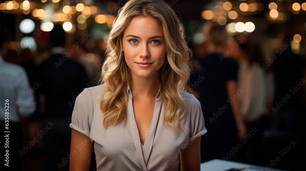 photo of young and elegant business woman