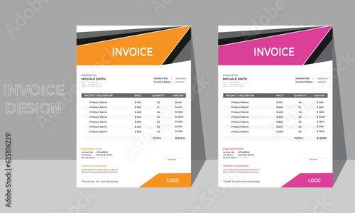 Invoice Layout with vector format