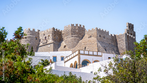 Sunlit Citadel: Ancient Fort of Patmos, Greece, Bathed in Summer Glow