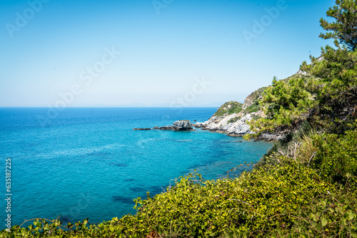 The beautiful coast of Samos in summer photo