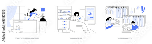 Consumption problems abstract concept vector illustrations.
