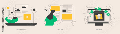Website tabs abstract concept vector illustrations.