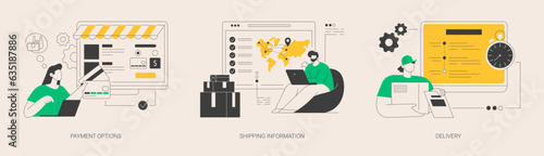 Online shopping website abstract concept vector illustrations.